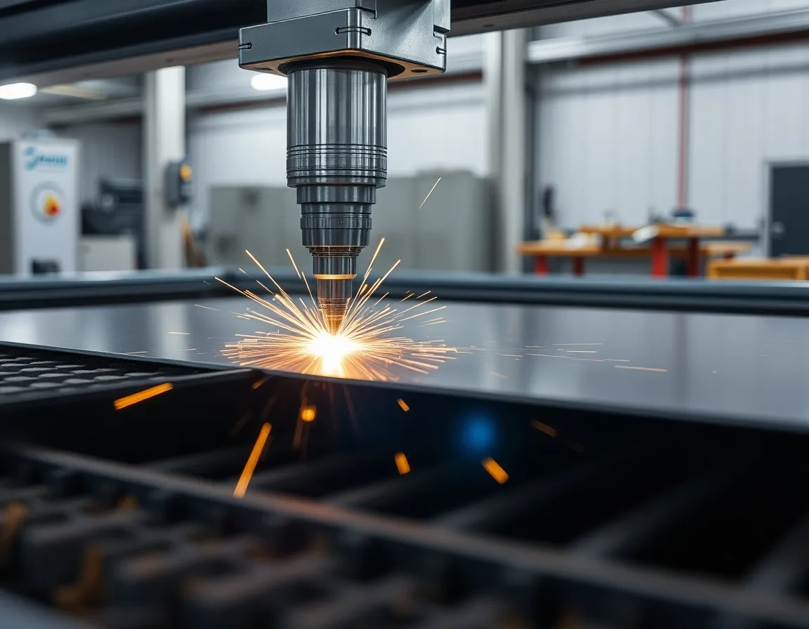 Sheet metal fabrication services in the mechanical industry, showing the processes of cutting, bending, and assembling sheet metal to create various products.