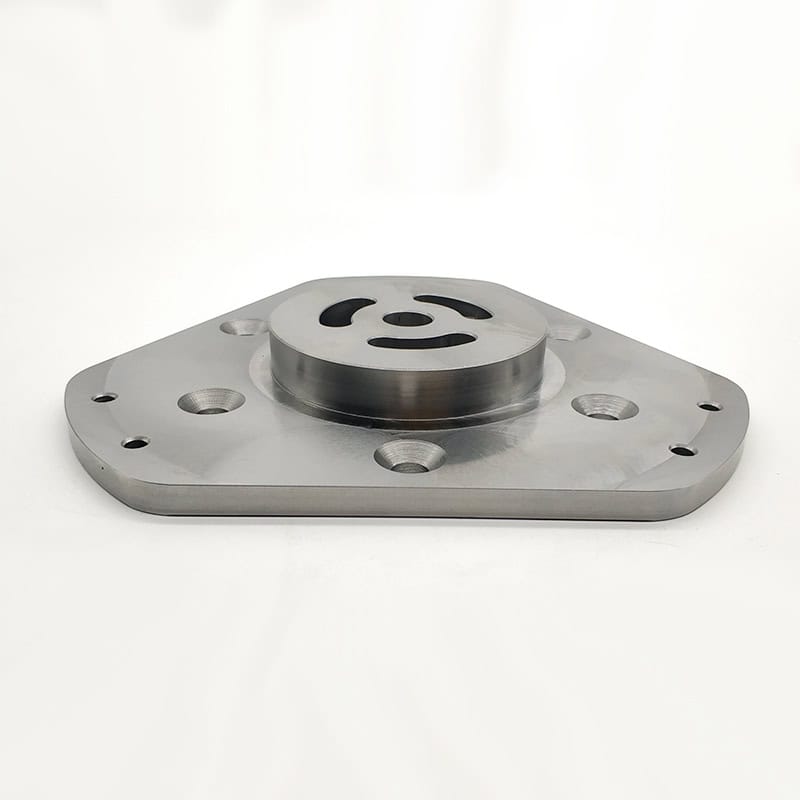 CNC-milled flat plate for automatic floor sweepers, crafted from AISI 1045 (US standard) / 45# steel (Chinese standard), finished with galvanization, designed for drones and robotics applications.