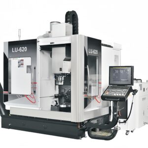 A 5 - axis machining process in the mechanical machining industry, where a 5 - axis machine tool is precisely machining a complex - shaped metal workpiece.