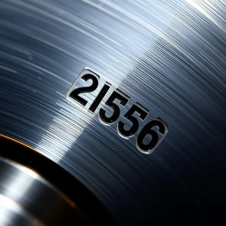 Laser etching details of parts in the mechanical industry, showing the surface patterns after the process.