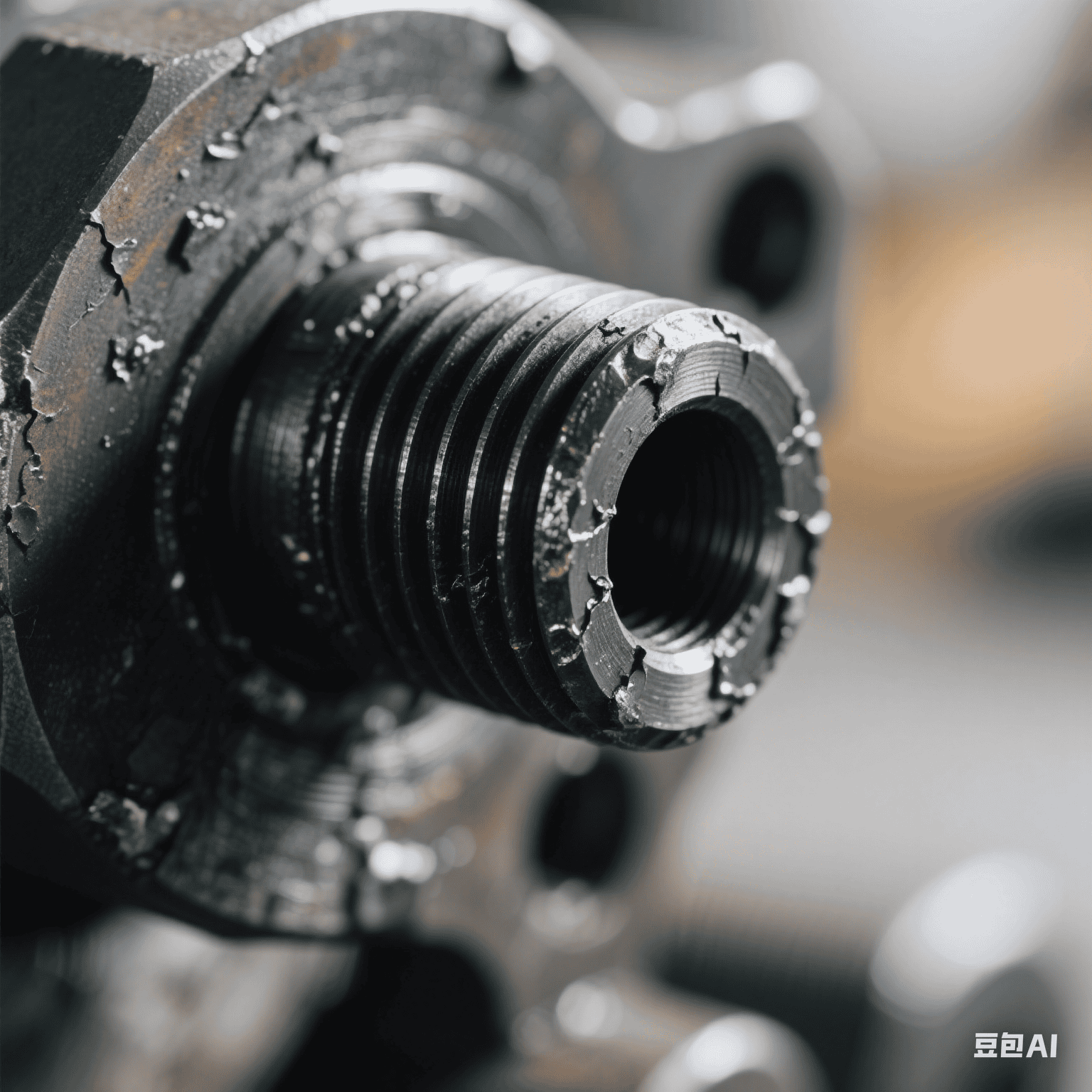 Black oxide treatment details of parts in the mechanical industry, presenting the surface changes after the process.