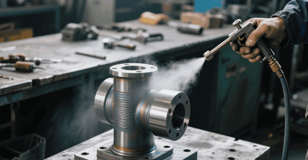 Precision machined marine components being crafted on a CNC lathe, showcasing high-precision cutting for marine engineering applications