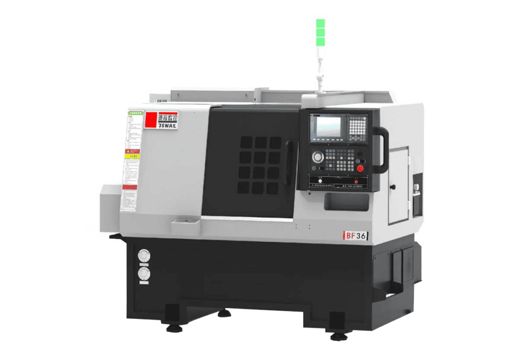 CNC mill-turn machine performing precision machining on a metal part in a mechanical manufacturing facility