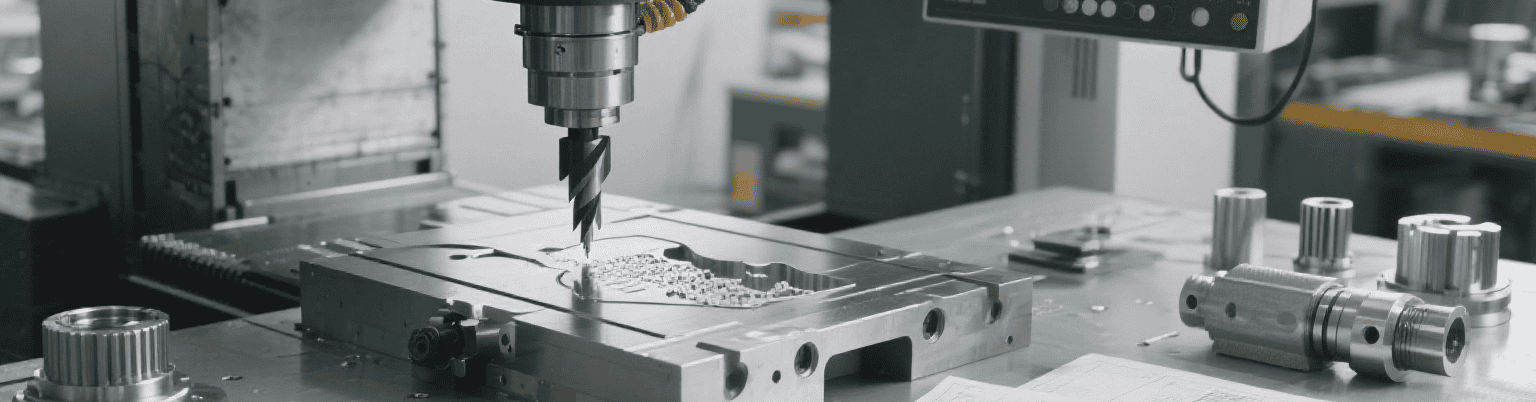 CNC machines performing small batch machining of metal parts with high precision