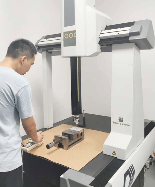 Small Batch Machining factory with CNC machines and precision metal workpieces