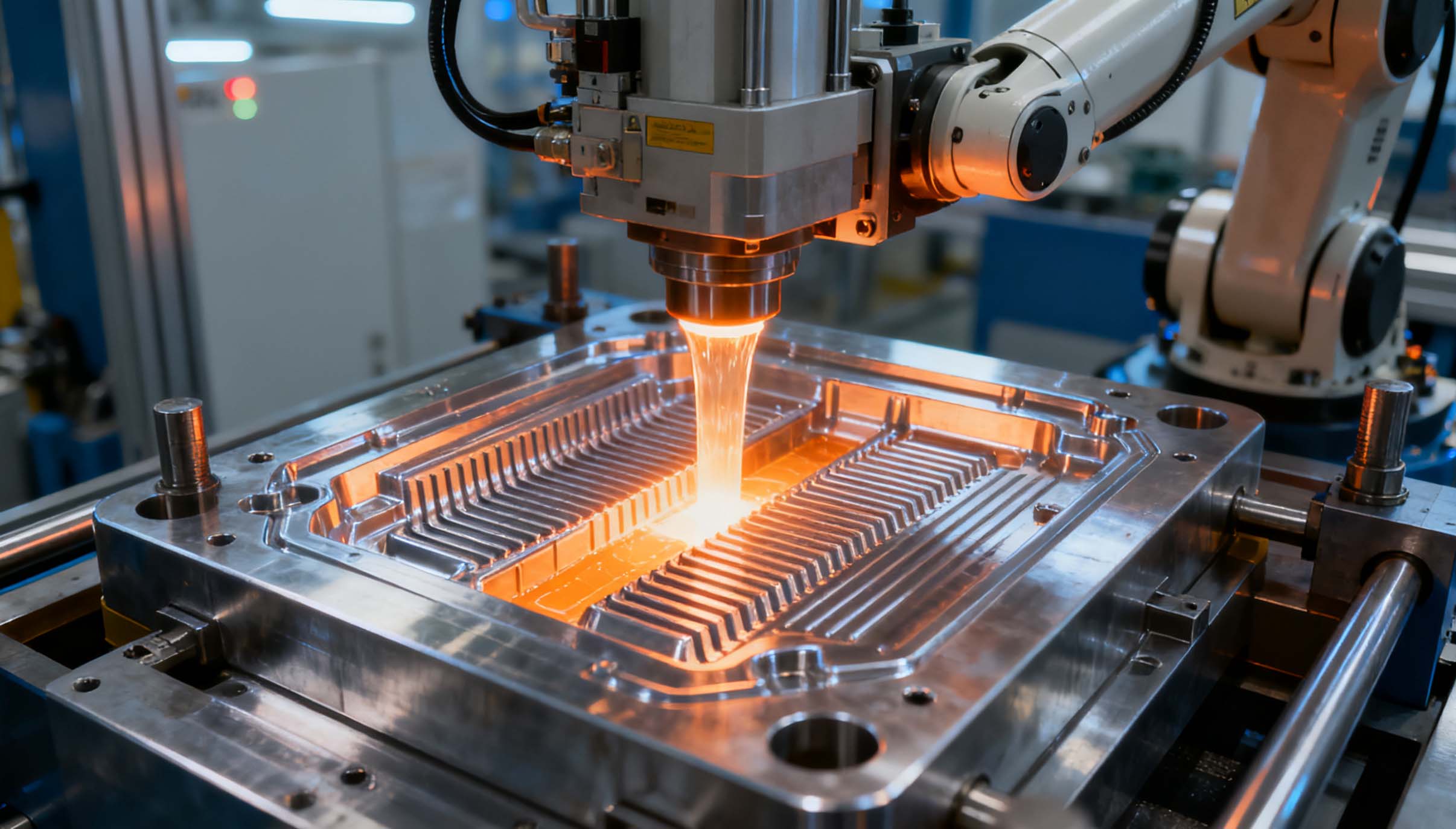 CNC machining creating precision molds for mechanical manufacturing, ensuring rapid production turnaround