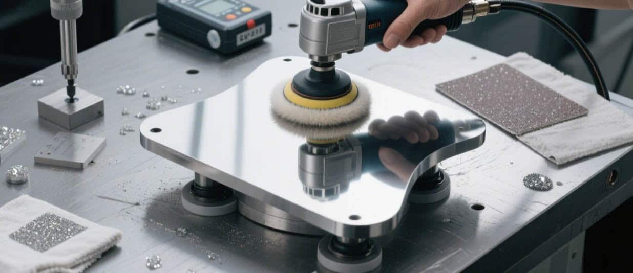 Precision surface finishing process in mechanical machining, refining metal workpiece surfaces