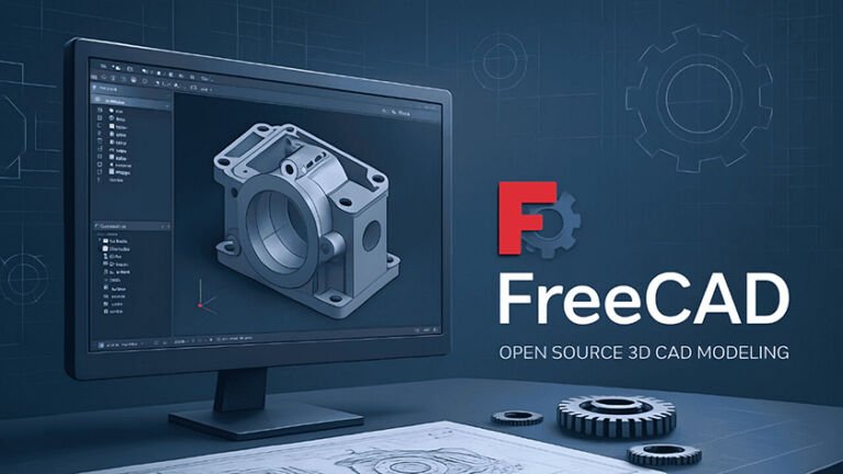 Professional CNC machining workflow using FreeCAD open-source CAM software, showcasing toolpath generation, precision machining design, and industrial manufacturing programming for automated milling and cutting processes in mechanical engineering production.