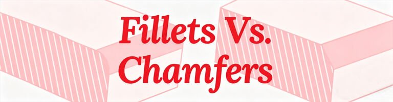 Comparison of fillet and chamfer in precision machining, showing corner design differences for CNC milling and mechanical part manufacturing