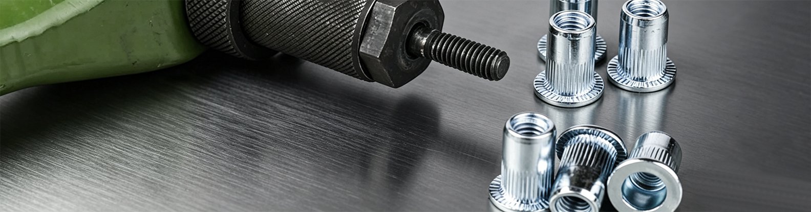 Metal rivet fastener sample for mechanical manufacturing and precision machining industry