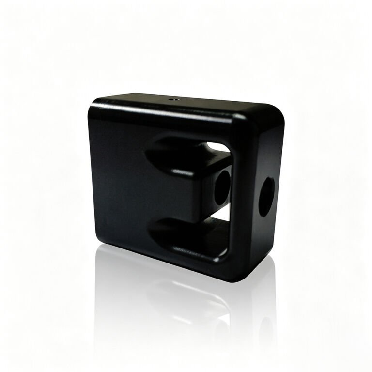 CNC machined nylon plastic main body component, precision custom machining solid nylon workpiece for mechanical equipment spare parts production.