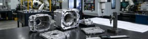 Finished cnc machined cast aluminum workpiece with precise milling surface, smooth machined edges, industrial mechanical component for machinery assembly