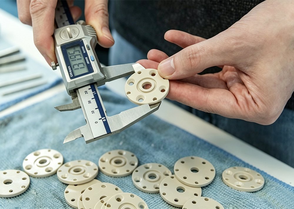 Custom PEEK plastic mechanical parts finished by precision CNC machining for medical and automation equipment