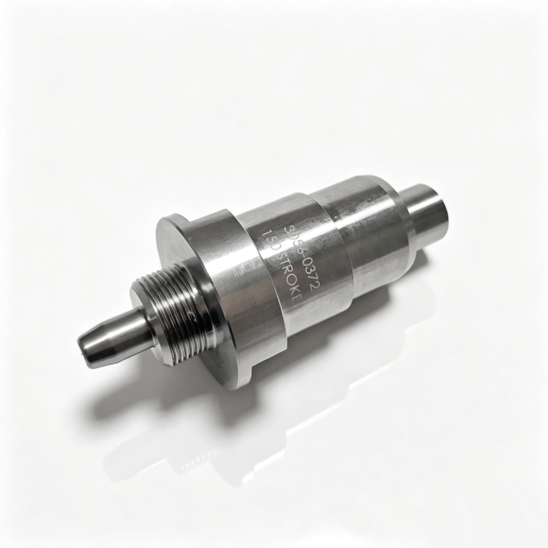Precision CNC machined PN 0372 stainless steel shaft, industrial rotational component for Titanium vs Stainless Steel material strength and weight comparison in mechanical transmission assemblies