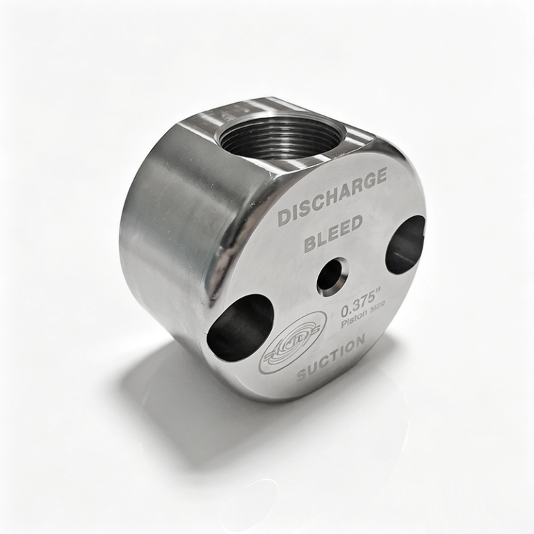 Precision CNC machined PN 0054 titanium valve body, industrial machining component for Titanium vs Stainless Steel material performance comparison in fluid control systems