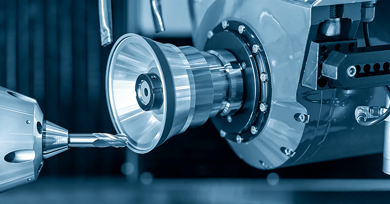 CNC machining services for precision custom metal components, showing finished machined workpieces with tight tolerance manufacturing.