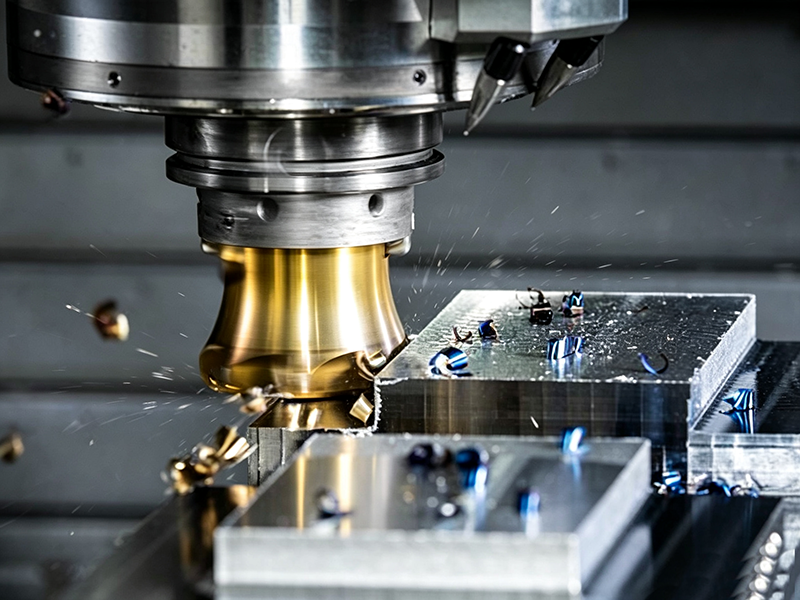 Diagram demonstrating peripheral milling, a common CNC milling process in precision mechanical machining for cutting workpiece side surfaces with rotating milling cutters.
