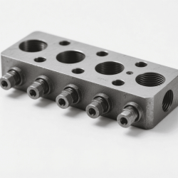 Gravity die-casting process for manufacturing hydraulic multi-way valve body