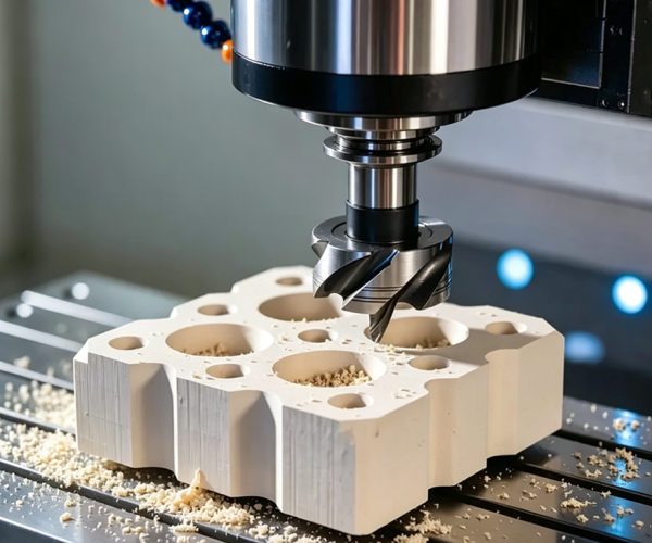 Custom industrial PEEK polymer components manufactured via precision mechanical machining for medical and automation machinery