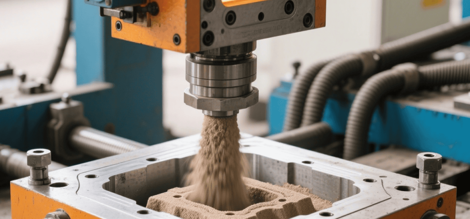 Close - up of precision metal components produced via shell mold investment casting in a mechanical manufacturing facility