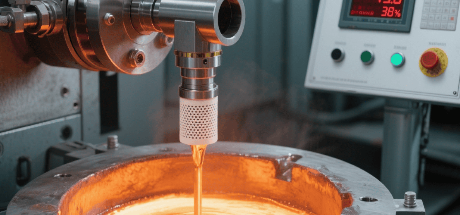 Machinery and operators engaged in vacuum investment casting, producing high-precision mechanical components with smooth surfaces