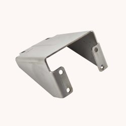 Sheet metal absorber holder fabricated through laser cutting and CNC bending, made from stainless steel SUS304 or SUS430, finished with deburring and precision polishing/vibratory finishing for chain transportation applications.