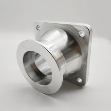 CNC turned and milled automotive DC&O RAM tube made from 6061-T6 aluminum alloy, finished with polishing and deburring, designed for automotive applications.