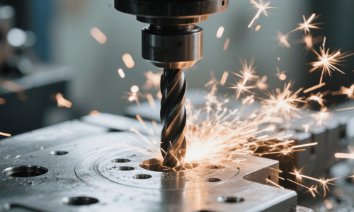 CNC drilling service in the mechanical machining industry, accurately depicting the process of creating holes in metal workpieces with high - precision CNC drilling machines.