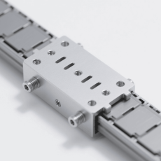 A logistics robot with conveyor track connectors, which are crucial components in the mechanical processing industry for efficient material handling and automated logistics operations.