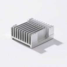 CNC machining process crafting aluminum heat sinks for electronic devices, ensuring precision cooling