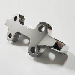 Stainless steel (2205/316) sailboat shroud fitting manufactured via CNC precision milling and fine polishing, with mirror polishing and chrome plating/PVD coating for marine applications.