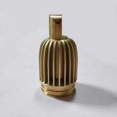 Brass garden light head manufactured through CNC turning and milling compound machining, in as-machined finish, designed for outdoor and garden equipment applications.