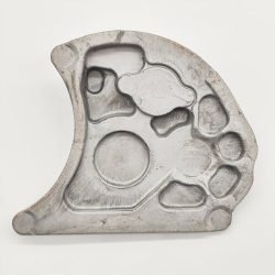 Motorcycle gearbox support plate crafted through forging and CNC precision machining, made from aluminium 6061-T6 with a forging finish, designed for outdoor and garden equipment.