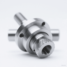 Wind energy main shaft adapters in a mechanical processing workshop, precision - made for seamless integration in wind turbines, showcasing high - end mechanical processing craftsmanship.