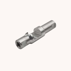Aluminum alloy 6061 motorcycle parts body manufactured through CNC turning and milling composite machining (CNC lathe with side milling and drilling), finished with precision milling and natural anodizing, designed for automotive applications.