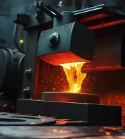 Precision metal forging services Precision forging services in a mechanical processing plant. Skilled workers are operating advanced forging equipment to create high - precision metal parts for various industries.
