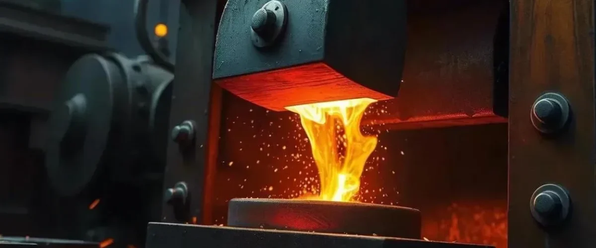 Precision metal forging services Precision forging services in a mechanical processing plant. Skilled workers are operating advanced forging equipment to create high - precision metal parts for various industries.