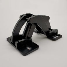 Marine sailboat spider hinge assembly CNC-machined from aluminum alloy 6061-T6 or 5052, complemented by Aluminium Bronze CA104, finished with hard anodized shiny black coating for enhanced durability.