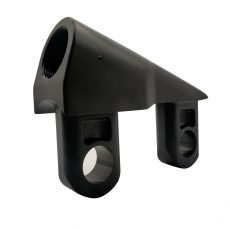 Precision-machined black anode sailboat support frame, a custom marine component crafted via mechanical 加工 techniques for maritime applications.