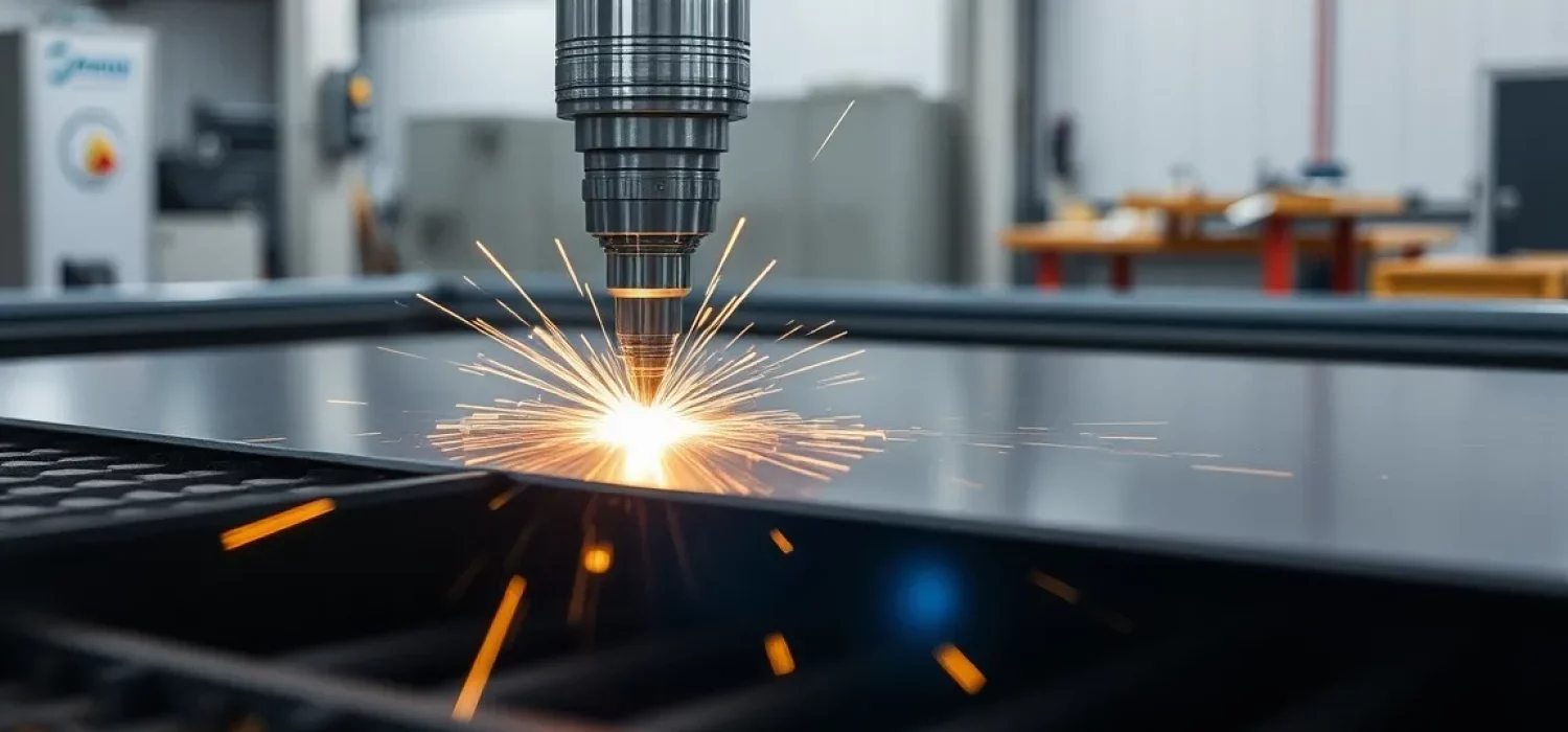 Sheet metal fabrication services in the mechanical industry, showing the processes of cutting, bending, and assembling sheet metal to create various products.