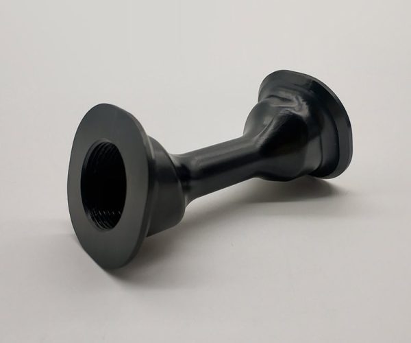 CNC-milled stern mast device made from aluminum alloy (6061 or 7075), finished with natural anodizing, designed for marine applications.