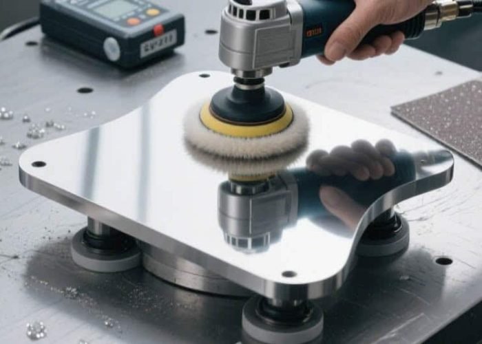 Precision surface finishing process in mechanical machining, refining metal workpiece surfaces